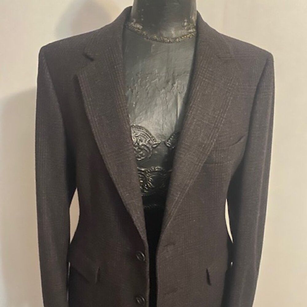Executive Woman Boyd Tweed Gray/Pink blazer, size XS